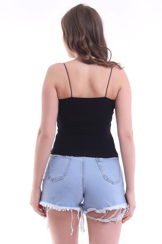 Bej Kadın Ip Askılı Crop Bluz Zyn-58191 - 11