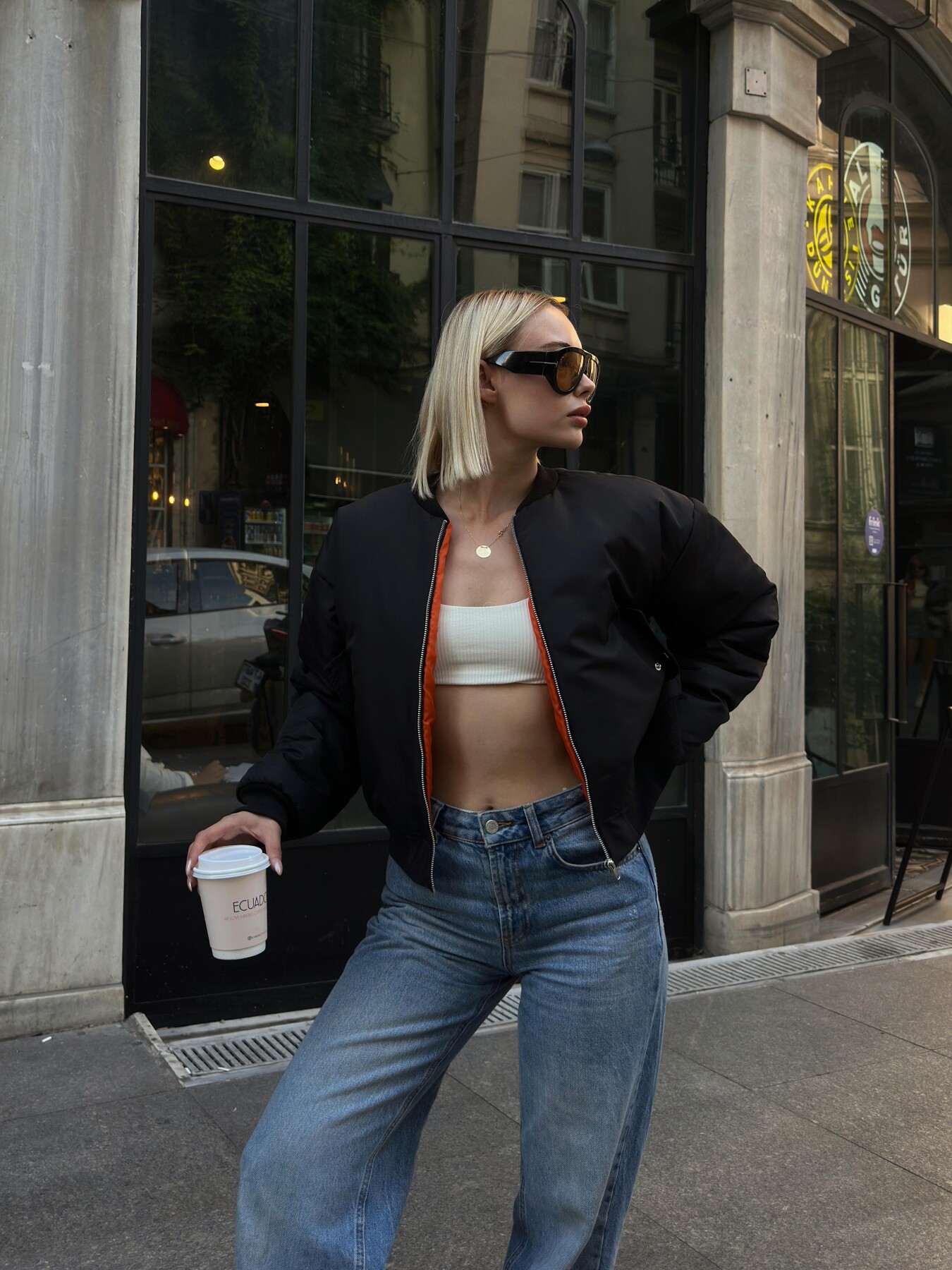 KADIN BELİ LASTİKLİ İÇİ ASTARLI CROP BOMBER MONT ZYN-58532 - 11