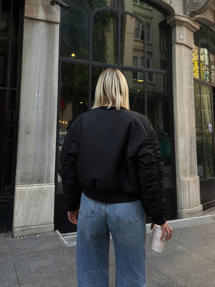 KADIN BELİ LASTİKLİ İÇİ ASTARLI CROP BOMBER MONT ZYN-58532 - 18
