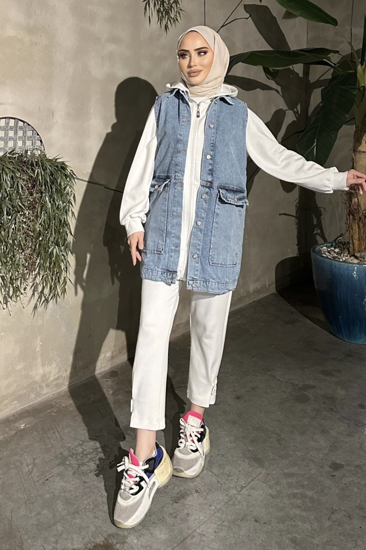 KADIN BÜYÜK CEPLİ MAXİ BOY KOT YELEK ZYN-58731 - 11