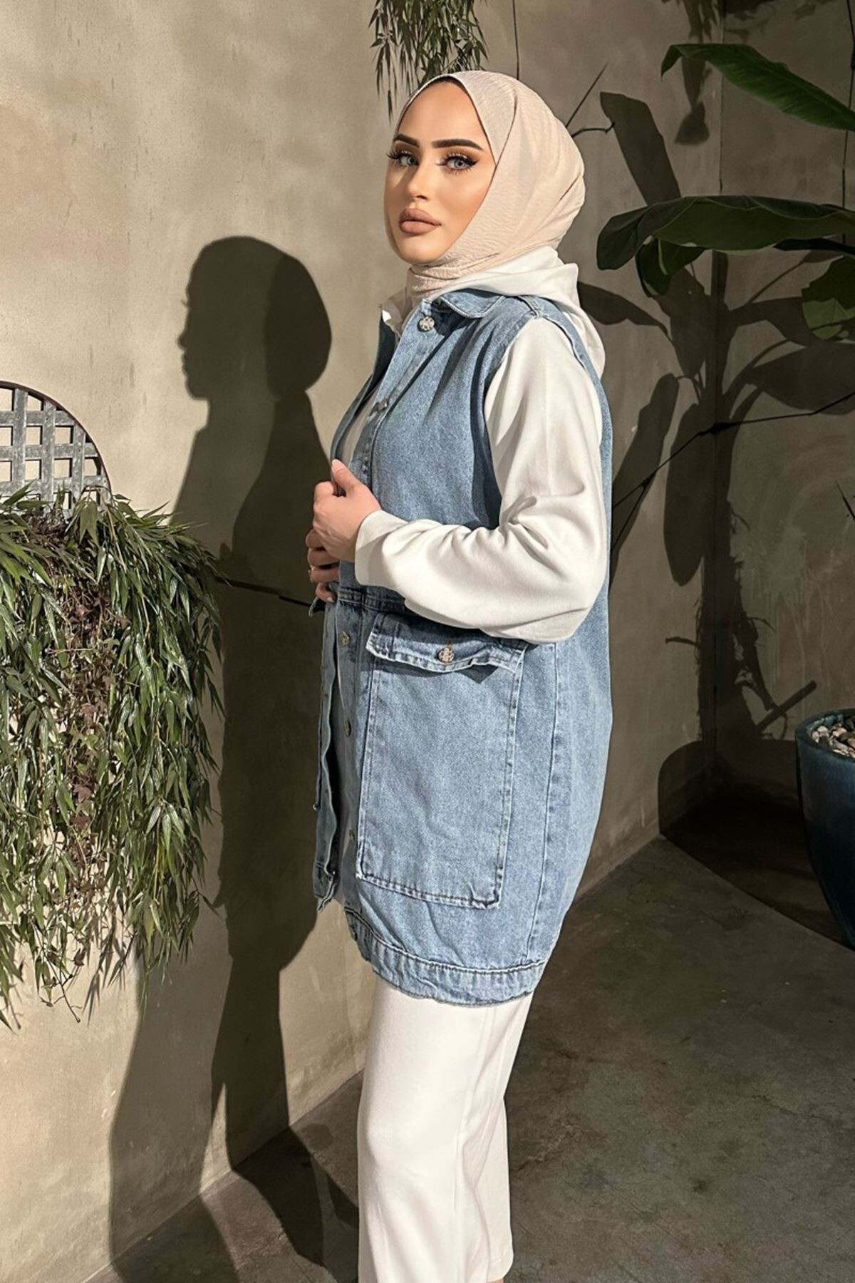 KADIN BÜYÜK CEPLİ MAXİ BOY KOT YELEK ZYN-58731 - 13