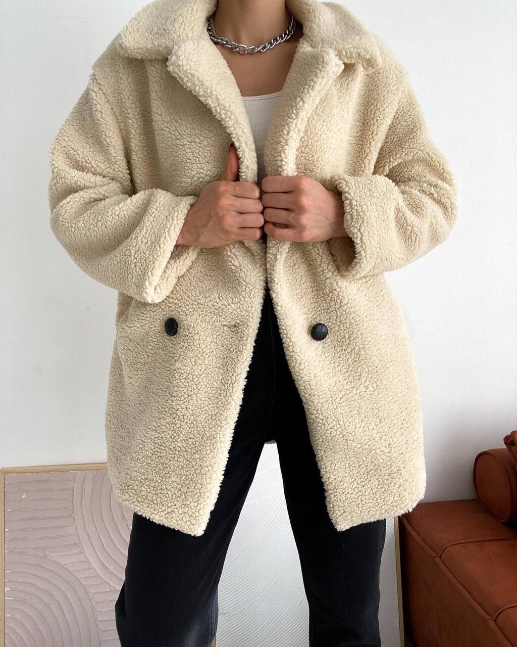 KADIN KRUVAZE PELUŞ KABAN ZYN-58366 - 4
