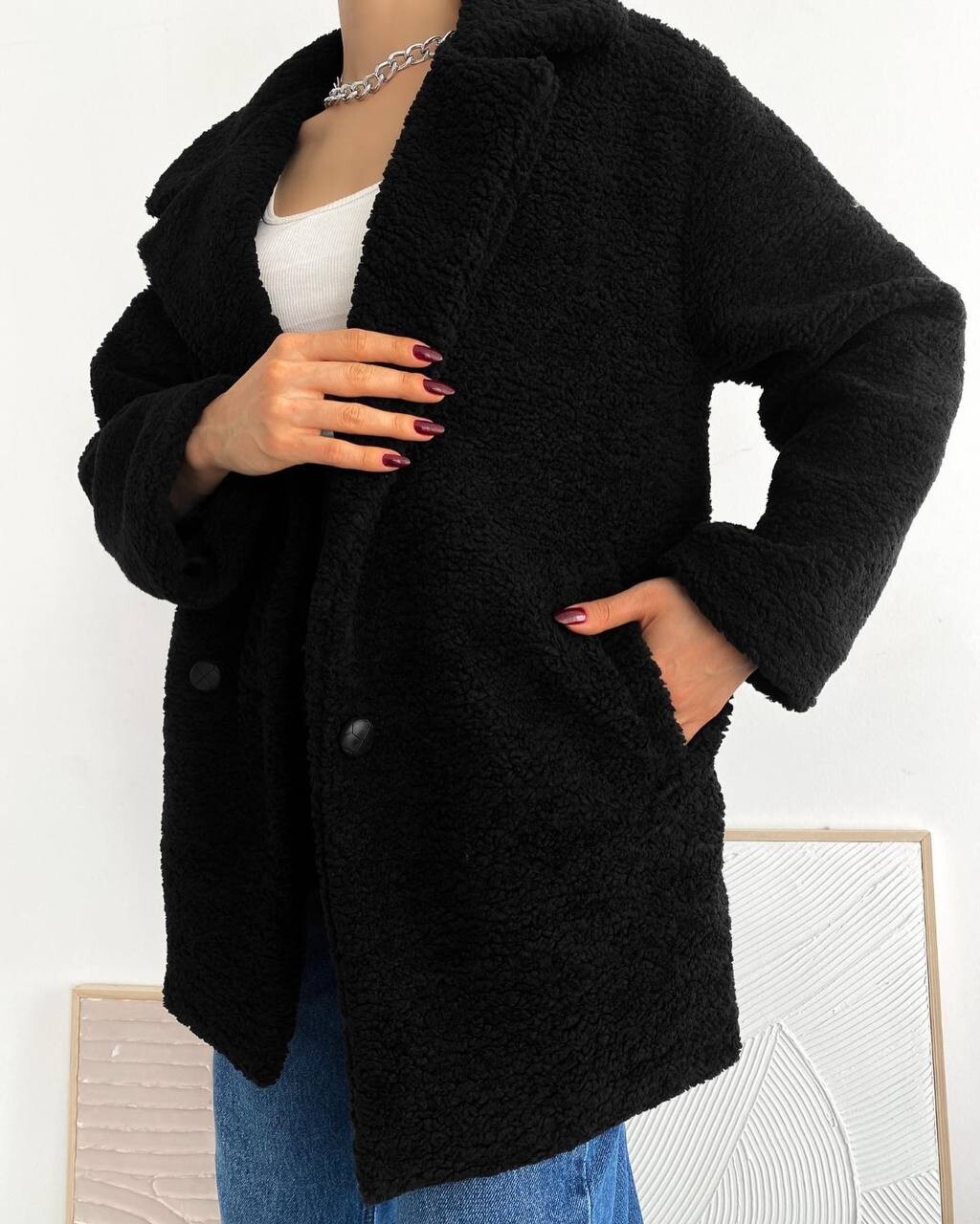 KADIN KRUVAZE PELUŞ KABAN ZYN-58366 - 6
