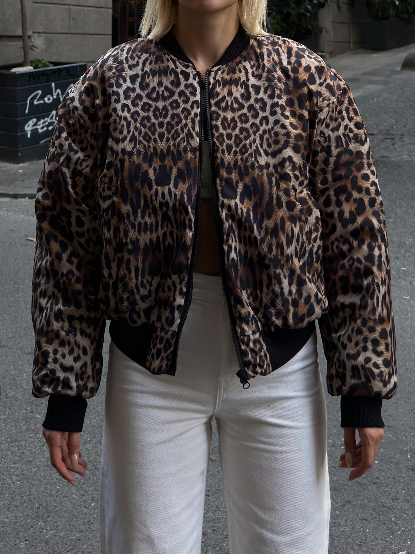 KADIN LEOPAR DESENLİ ASTARLI BOMBER ŞİŞME MONT ZYN-58750 - 9