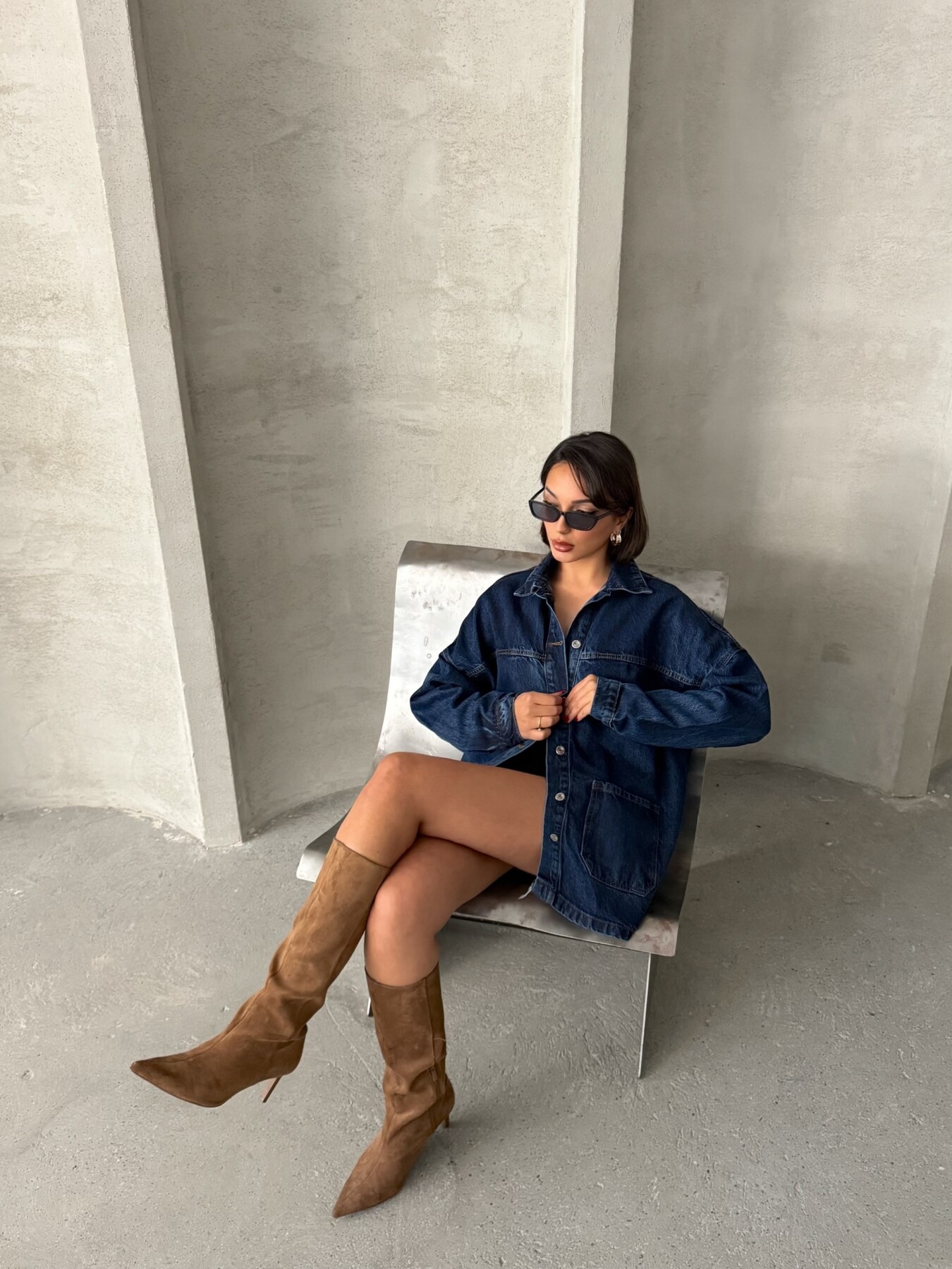 Kadın Oversize Denim Gömlek Ceket HYN-20389 - 20