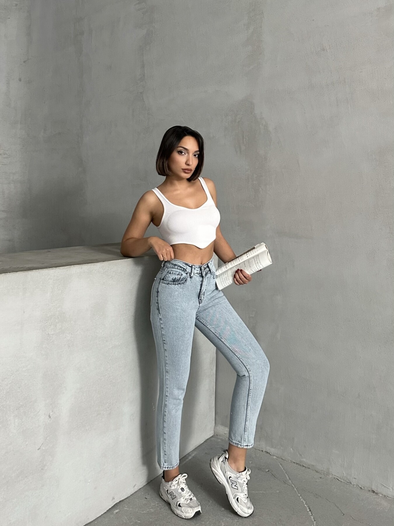 KADIN TAŞ YIKAMALI MOM JEAN KOT PANTOLON ZYN-58718 - 3