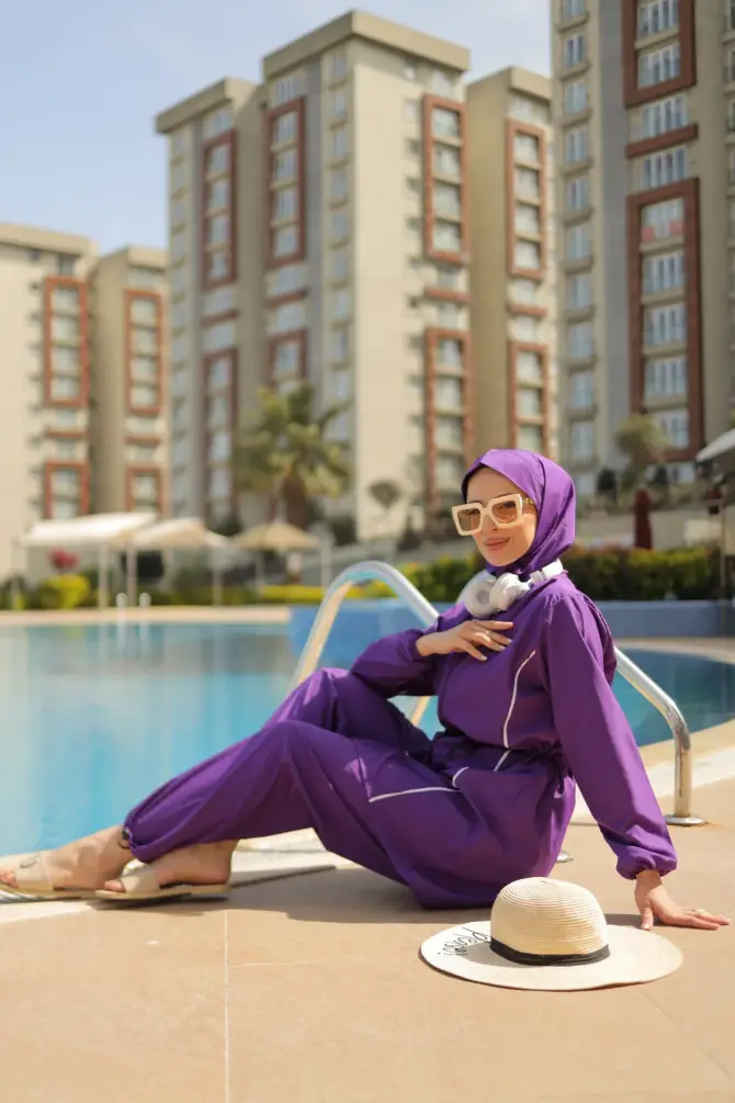 Tam Kapalı Tesettür Mayo 2'li Takım ZYN-58785 - 16